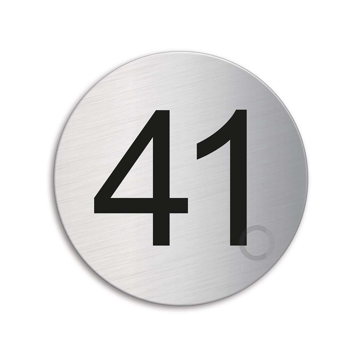 Türnummer 41 | Zimmernummer aus Edelstahl Ø 75 mm selbstklebend Ofform Design